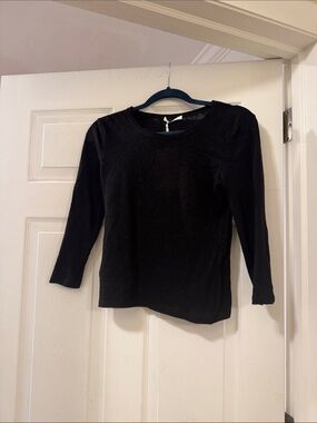 Zara Black Long Sleeve Crewneck Top